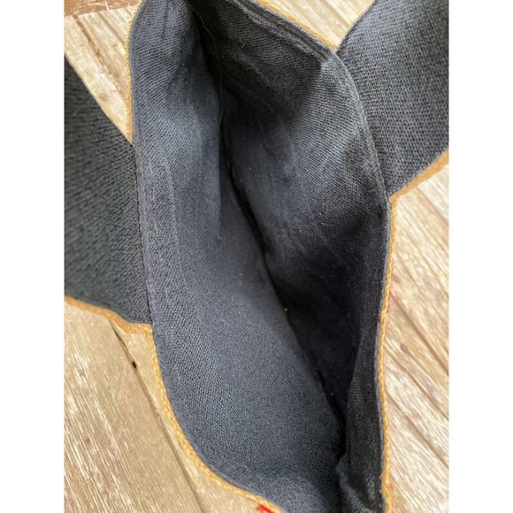 Vintage 1970s Burlap wool Embroidery Tote Bag  Boho Hippy - Picture 5 of 16